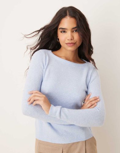 Pull léger en laine mélangée avec encolure bateau - Mango - Modalova