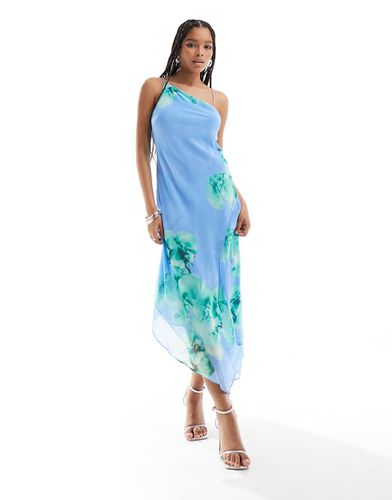 Robe mi-longue à fleurs avec ourlet asymétrique - clair - Mango - Modalova