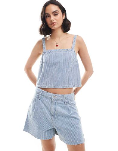 Top d'ensemble en denim à bretelles fines et fines rayures - clair - Mango - Modalova