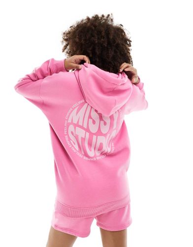 Missy Empire - Sweat à capuche d'ensemble oversize avec logo au dos - Missyempire - Modalova