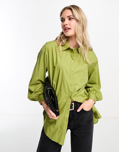 Chemise en popeline oversize - kaki - Miss Selfridge - Modalova