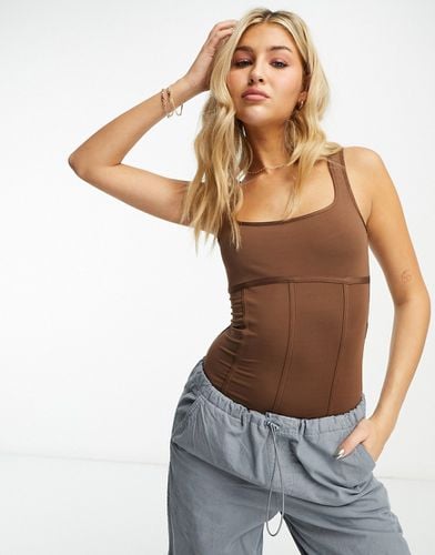 Body style corset à encolure carrée - Chocolat - Miss Selfridge - Modalova