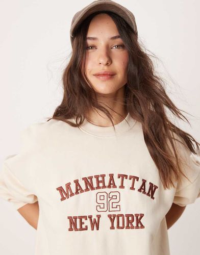 Sweat oversize à imprimé Manhattan - Écru - Miss Selfridge - Modalova