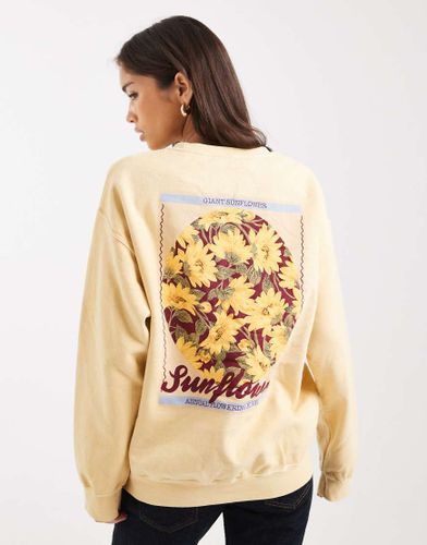 Sweat oversize  imprim tournesol - Babeurre - Miss Selfridge - Modalova