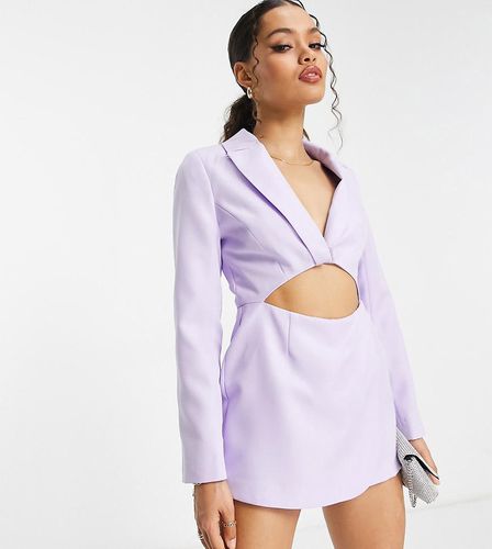 Petite - Combishort court style blazer à découpe - Lilas - Miss Selfridge - Modalova