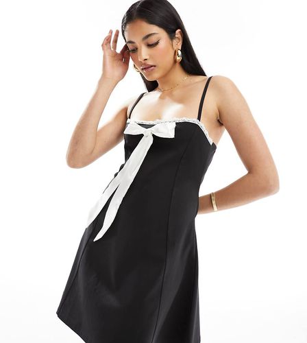 Robe caraco avec naud contrastant - Miss Selfridge - Modalova