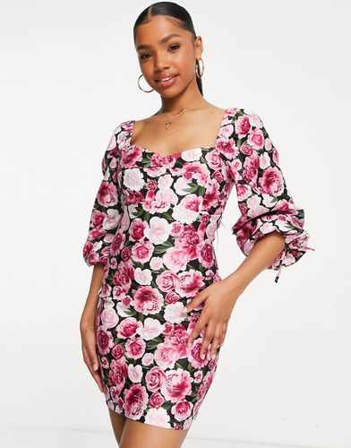 Robe courte moulante en bengaline à imprimé - Miss Selfridge - Modalova