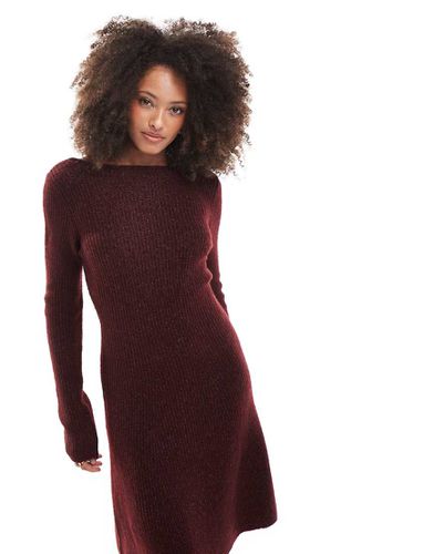 Robe évasée en maille - Bordeaux - Miss Selfridge - Modalova