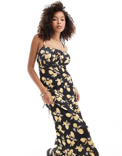 Robe longue à bretelles avec imprimé citron - Miss Selfridge - Modalova