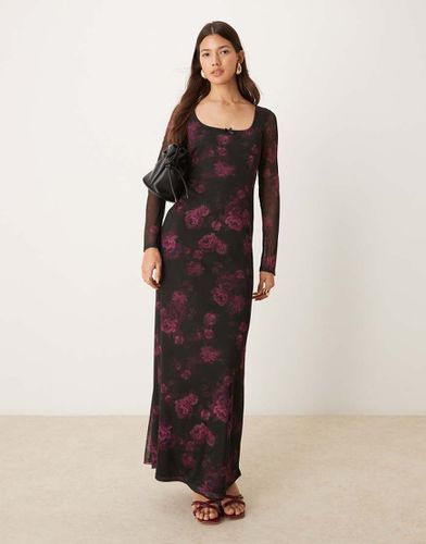 Robe longue à manches longues et imprimé fleurs - Miss Selfridge - Modalova