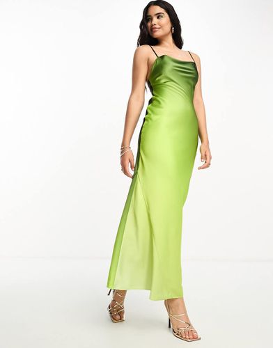 Robe longue en satin à col bénitier - dégradé - Miss Selfridge - Modalova