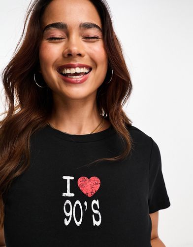 T-shirt à imprimé graphique I Love 90's » - Miss Selfridge - Modalova