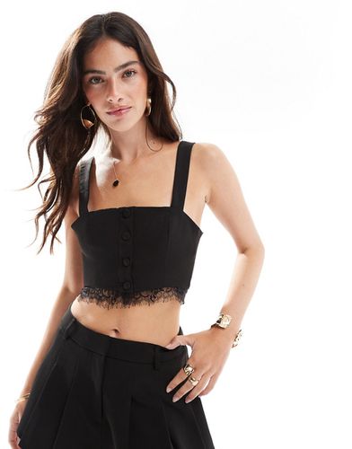 Top corset d'ensemble à bordures en dentelle - Miss Selfridge - Modalova