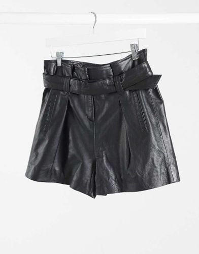 Donan - Short en cuir à taille haute froncée - Muubaa - Modalova