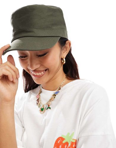 Casquette style militaire à dessus plat - Kaki - My Accessories - Modalova