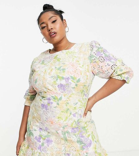 Serena - Robe imprimée en broderie anglaise - Citron - Nobody's Child Plus - Modalova