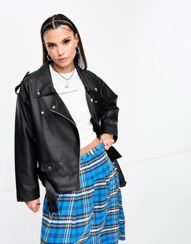 Blouson style motard oversize en similicuir - Noisy May - Modalova
