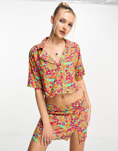 Chemise d'ensemble courte à motif fleuri coloré - Noisy May - Modalova