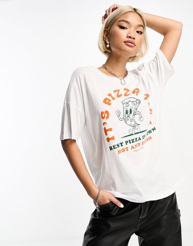 T-shirt oversize à imprimé pizza - Noisy May - Modalova