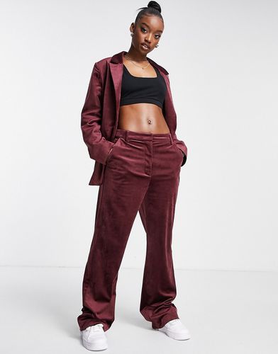 Pantalon ample d'ensemble en velours - Bordeaux - NA-KD - Modalova