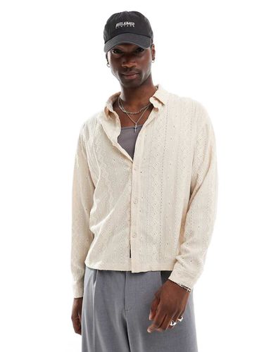 Chemise en jacquard avec rayures en losanges - Crème - Native Youth - Modalova