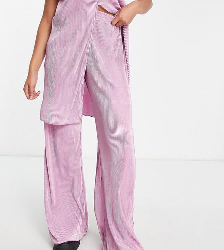 Pantalon d'ensemble en tissu plissé - Lilas - Naanaa Tall - Modalova