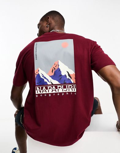 Telemark - T-shirt imprimé au dos - Bordeaux - Napapijri - Modalova