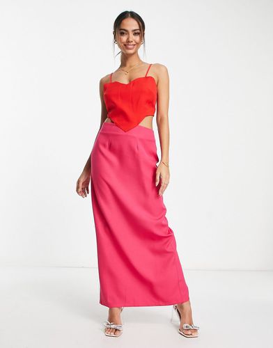 Robe courte avec découpe en forme de caur - Rose/rouge - Never Fully Dressed - Modalova