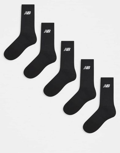 Lot de 5 paires de chaussettes à logo gris - New Balance - Modalova