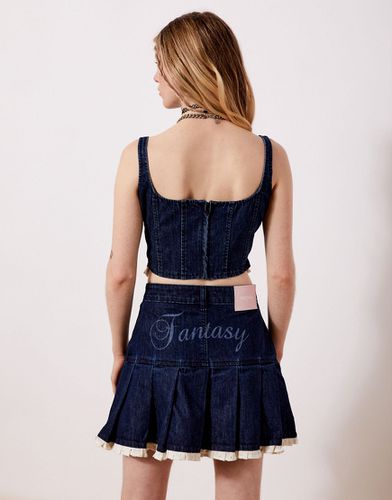 Mini-jupe en jean d'ensemble à imprimé lapin - New Girl Order - Modalova