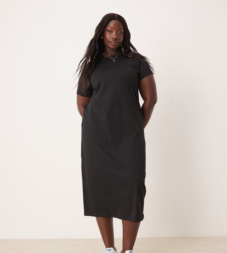 New Look Curve - Robe t-shirt mi-longue en jersey - New Look Plus - Modalova