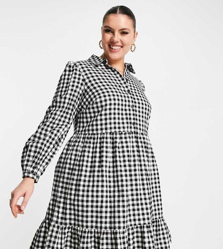 New Look Curve - Robe chemise babydoll à motif vichy - New Look Plus - Modalova