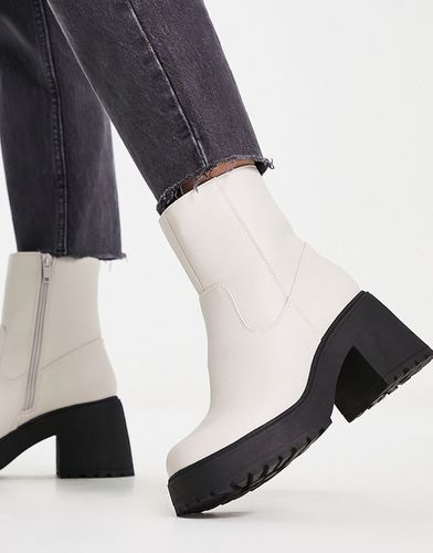 Bottines souples à talon et semelle chunky - Blanc cassé - New Look - Modalova