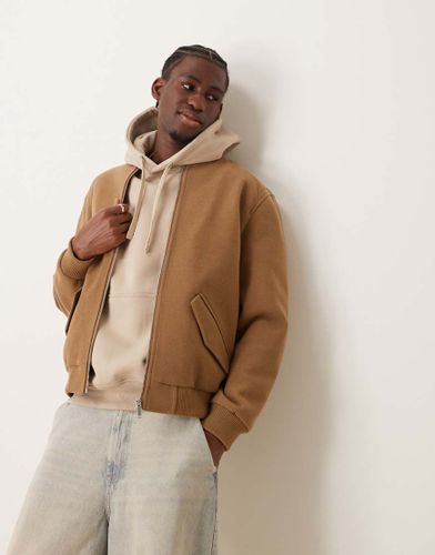 Bomber effet laine - Camel - New Look - Modalova