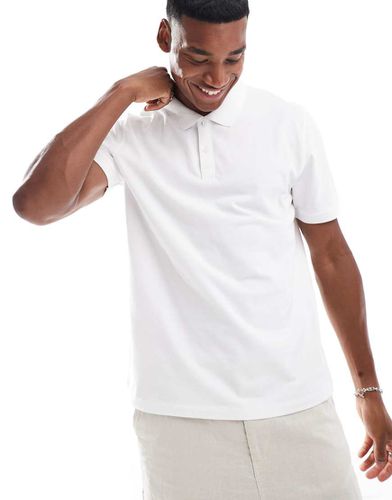 New Look - Polo en piqué - Blanc - New Look - Modalova