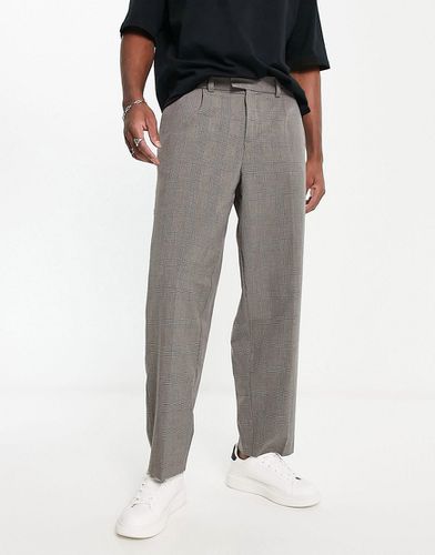 Pantalon ample à carreaux - Marron - New Look - Modalova
