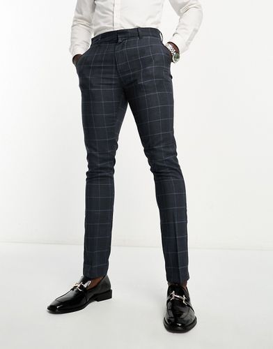 Pantalon de costume ajusté à carreaux - Gris et bleu - New Look - Modalova