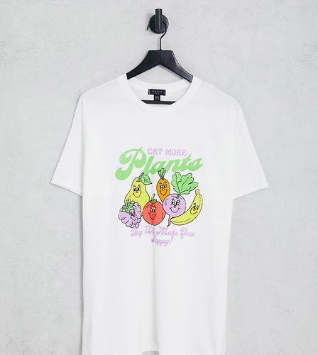 T-shirt oversize à imprimé Eat more plants - New Look - Modalova