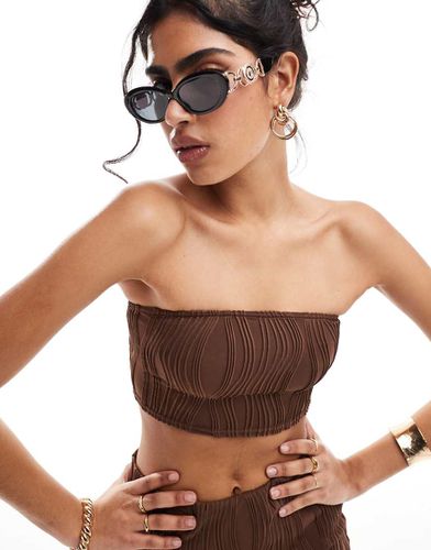 Top bustier à ondulations - Chocolat - New Look - Modalova