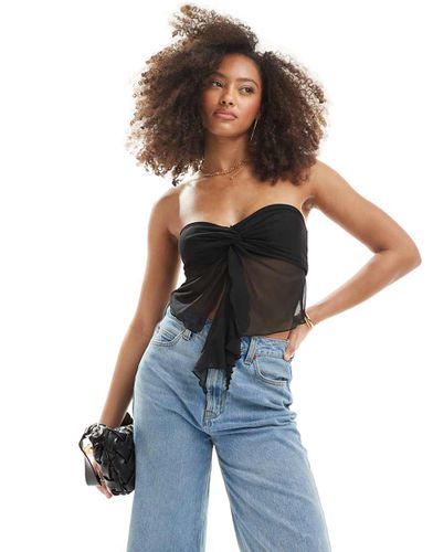 Top bandeau en tulle noué sur le devant - New Look - Modalova