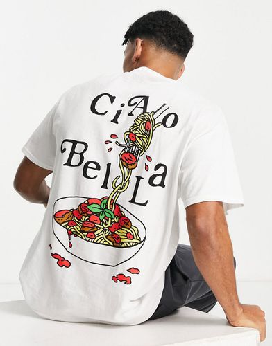 T-shirt oversize à imprimé spaghetti au dos - New Love Club - Modalova