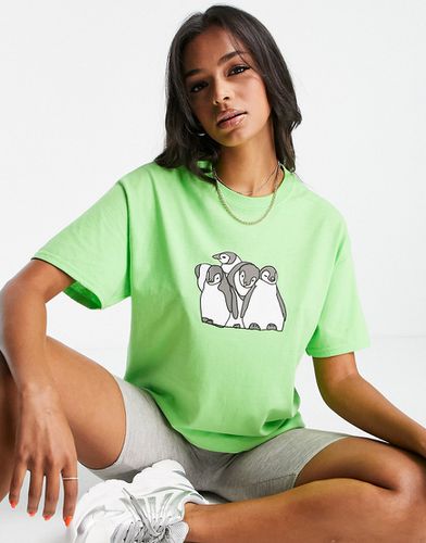 T-shirt oversize avec imprimé pingouins - New Love Club - Modalova