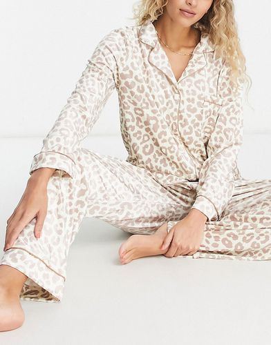 Ensemble de pyjama en velours - Crème à motif léopard des neiges - Night - Modalova