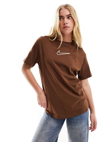 T-shirt unisexe oversize à imprimé virgule - Marron cacao - Nike - Modalova