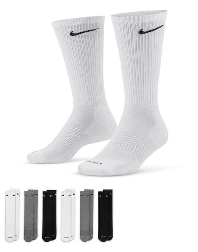 Lot de 6 paires de chaussettes unisexes matelassées - Blanc, gris et noir - Nike Training - Modalova
