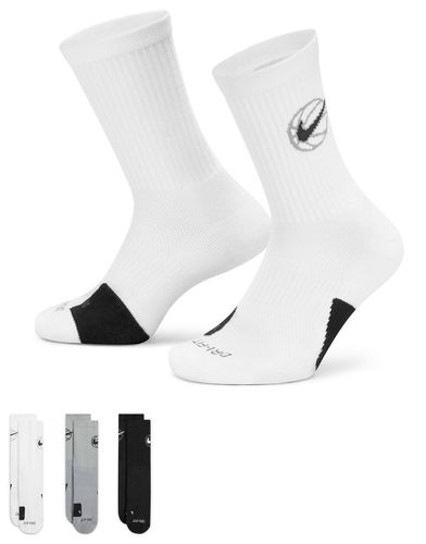 Nike Basketball - Everyday - Lot de 3 paires de chaussettes - Blanc, noir et gris - Nike Football - Modalova