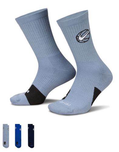 Nike Basketball - Everyday - Lot de 3 paires de chaussettes - Gris, bleu et gris foncé - Nike Football - Modalova