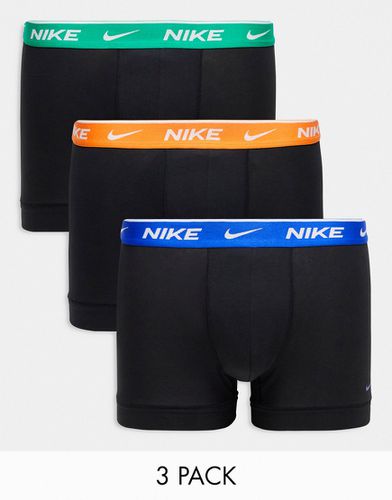 Everyday - Lot de 3 boxers en coton stretch à taille bleue/orange/verte - Nike - Modalova