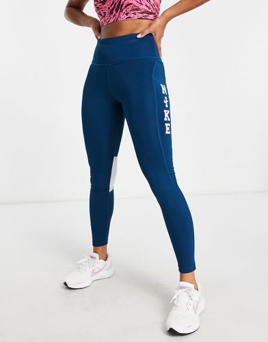 Run Fast - Legging 7/8 en tissu Dri-FIT à logo virgule style universitaire et taille mi-haute - Nike Running - Modalova