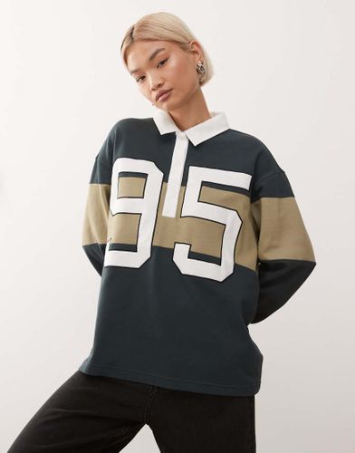 Street - Polo manches longues  motif - Vert et beige - Nike - Modalova